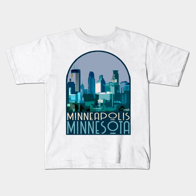 Minneapolis, Minnesota Decal Kids T-Shirt by zsonn